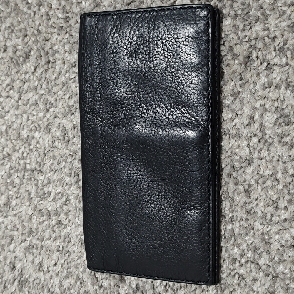 Long Black Leather Wallet